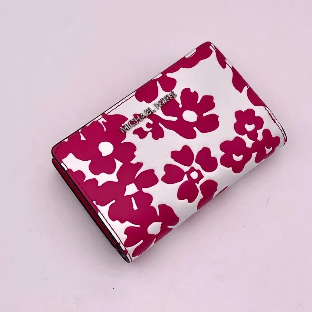 Michael Kors Jet Set Medium Floral Print Bi-Fold Wallet